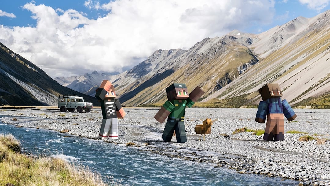 Tekapo mountains in Minecraft. Image courtesy100% Pure New Zealand