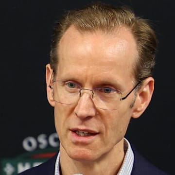 Orlando Magic president of basketball operations Jeff Weltman speaks during a press conference.