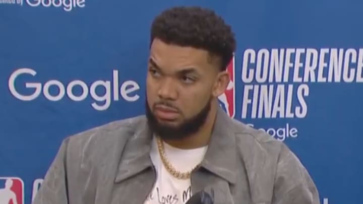 Karl-Anthony Towns after Game 1. Karl-Anthony Towns after Game 1.