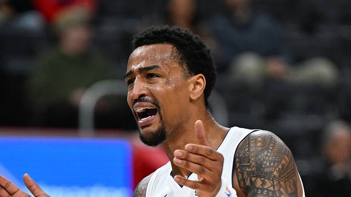 Oct 5, 2026; Detroit, Michigan, USA;  Detroit Pistons forward John Collins (20) in the first quarter at Little Caesars Arena.  Mandatory Credit: Lon Horwedel-Imagn Images