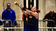 Giovanna Meeks in the women's weight throw