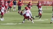 Toney takes a big hit from George Karlafti at Chiefs training camp.