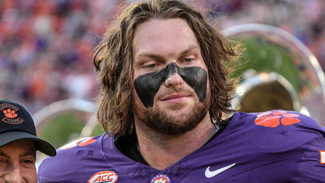 Clemson head coach Dabo Swinney with offensive lineman Blake Miller (78) before kickoff with Furman University at Memorial Stadium in Clemson, SC, Saturday, November 22, 2025. Clemson head coach Dabo Swinney with offensive lineman Blake Miller (78) before kickoff with Furman University at Memorial Stadium in Clemson, SC, Saturday, November 22, 2025.