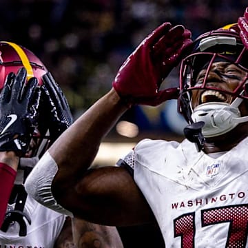 Dec 15, 2024; New Orleans, Louisiana, USA;  Washington Commanders wide receiver Terry McLaurin (17) Mandatory Credit: Stephen Lew-Imagn Images