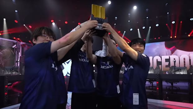 Pictured: Team Liquid celebrating their 2025 LTA Grand Finals win.