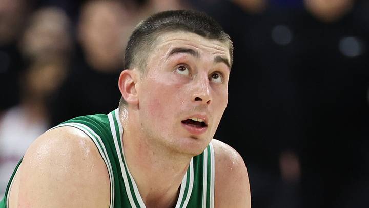 Apr 30, 2026; Philadelphia, Pennsylvania, USA; Boston Celtics guard Payton Pritchard (11) looks on during the fourth quarter against the Philadelphia 76ers at Xfinity Mobile Arena. Mandatory Credit: Bill Streicher-Imagn Images