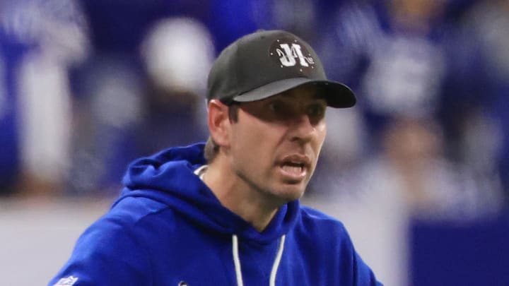 Shane Steichen of the Indianapolis Colts complains