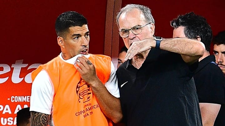 Luis Suárez (left) and Marcelo Bielsa (right) during Copa América 2024 Luis Suárez (left) and Marcelo Bielsa (right) during Copa América 2024