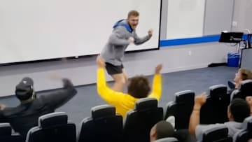 When his Lions teammates made him perform a song during his rookie season, Aidan Hutchinson did not disappoint.