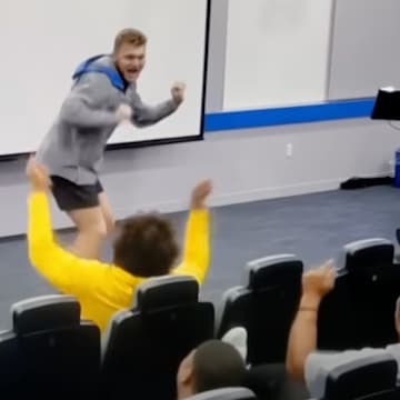 When his Lions teammates made him perform a song during his rookie season, Aidan Hutchinson did not disappoint.