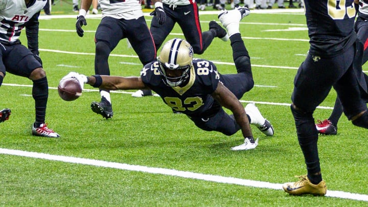 New Orleans Saints tight end Juwan Johnson (83)