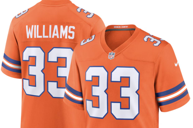 Javonte Williams Broncos Nike Mile High Collection 1977 Throwback  Game Jersey