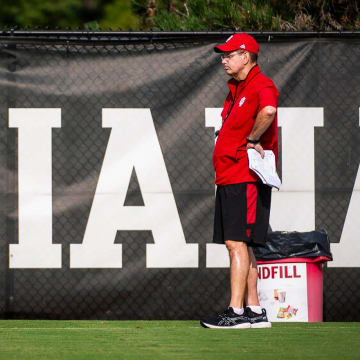 Indiana football Curt Cignetti during the first day of fall camp.