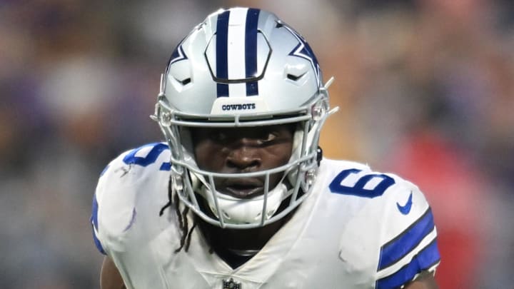 Nov 20, 2022; Minneapolis, Minnesota, USA; Dallas Cowboys safety Donovan Wilson (6) in action against the Minnesota Vikings during the game at U.S. Bank Stadium. Mandatory Credit: Jeffrey Becker-Imagn Images