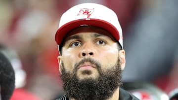 Aug 9, 2025; Tampa, Florida, USA; Tampa Bay Buccaneers wide receiver Mike Evans (13) against the Tennessee Titans during the first half at Raymond James Stadium. Mandatory Credit: Kim Klement Neitzel-Imagn Images