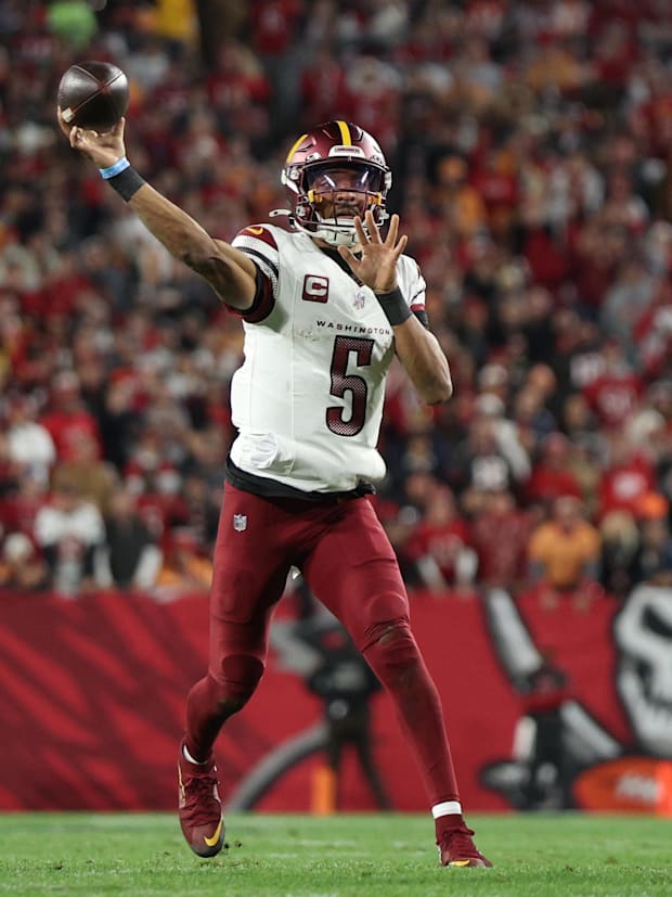 Washington Commanders quarterback Jayden Daniels