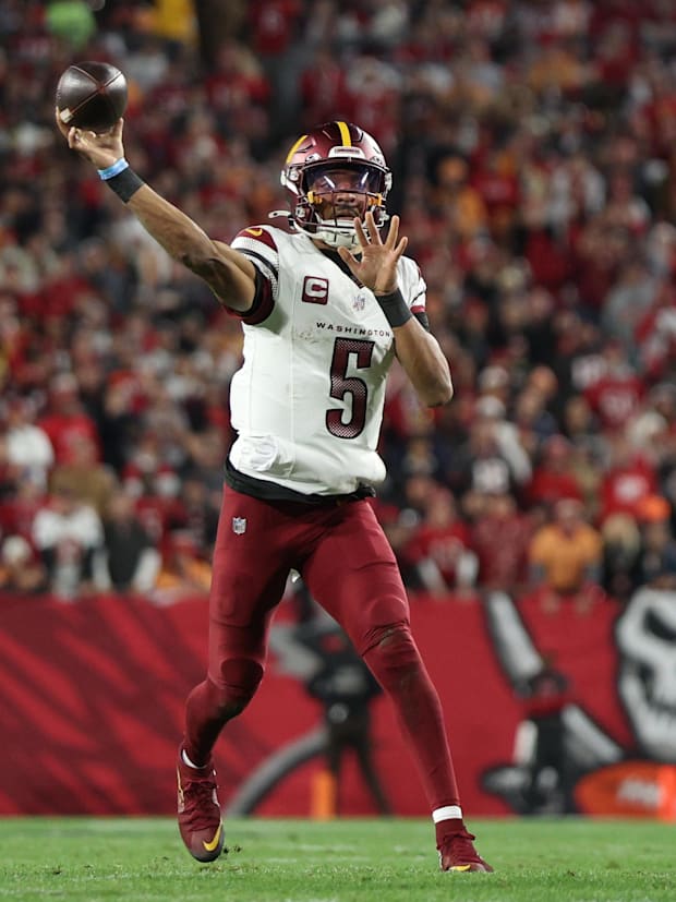 Washington Commanders quarterback Jayden Daniels