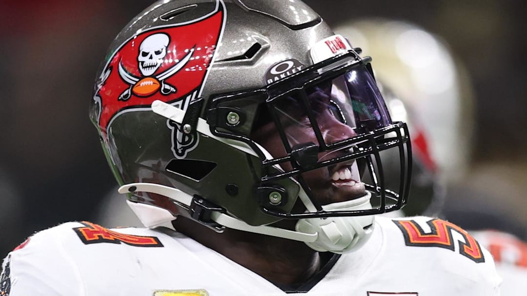 Tampa Bay Buccaneers legend Lavonte David just dropped a major hint about his future with the team. (Mandatory Credit: Stephen Lew-Imagn Images)