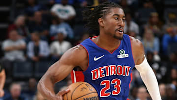 Oct 6, 2025; Memphis, Tennessee, USA; Detroit Pistons guard Jaden Ivey (23) : Petre Thomas-Imagn Images