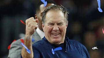2017: Bill Belichick celebrates after Super Bowl LI where the New England Patriots vs The Atlanta Falcon at NRG Stadium, Houston.