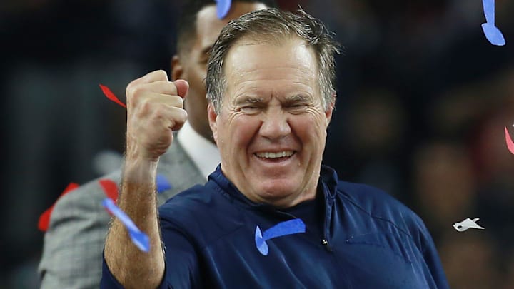 Belichick celebrates after Super Bowl LI where the New England Patriots beat the Atlanta Falcons in Houston Belichick celebrates after Super Bowl LI where the New England Patriots beat the Atlanta Falcons in Houston