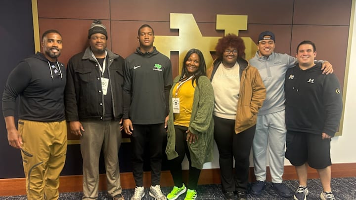 Five-star edge rusher Rodney Dunham on a visit to Notre Dame
