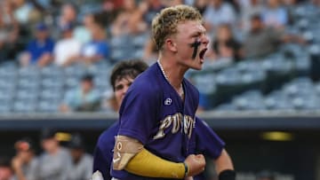 Purvis'  Jojo Parker (1) celebrates the team's win after playing West Lauderdale during the MHSAA class 6A baseball championships at Trustmark Park in Pearl, Miss., Friday, June 2, 2023.