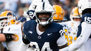 Penn State linebacker Ta'Mere Robinson (24)