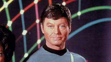 DeForest Kelley as Dr. Leonard "Bones" McCoy in Star Trek: The Original Series.