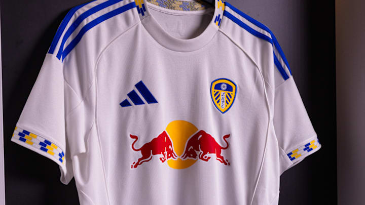 Leeds United's 2025/26 home kit. Leeds United's 2025/26 home kit.