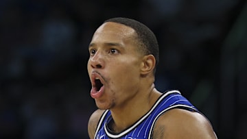 Orlando Magic guard Desmond Bane reacts after a play against the New York Knicks.