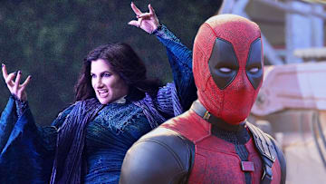A compilation image featuring stills from Agatha All Along and Deadpool and Wolverine. 
