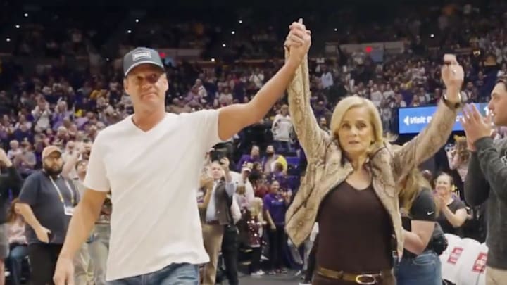 Lane Kiffin arrived at the LSU women’s basketball game with Kim Mulkey.