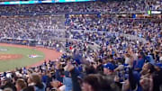Blue Jays fans filled Rogers Centre to watch Game 3 of the World Series from afar.
