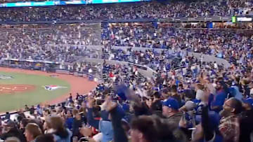 Blue Jays fans filled Rogers Centre to watch Game 3 of the World Series from afar.