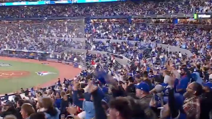 Blue Jays fans filled Rogers Centre to watch Game 3 of the World Series from afar.