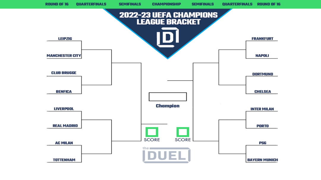 Printable Bracket for UEFA Champions League Round of 16 Sports Betting Dog