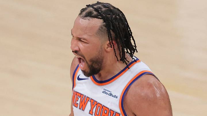 May 19, 2026; New York, New York, USA; New York Knicks guard Jalen Brunson (11) reacts during the fourth quarter of game one of the eastern conference finals during the 2026 NBA playoffs against the Cleveland Cavaliers at Madison Square Garden. Mandatory Credit: Brad Penner-Imagn Images