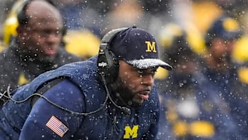 Michigan head coach Sherrone Moore watches a play against Ohio State during the second half at Michigan Stadium in Ann Arbor on Saturday, Nov. 29, 2025.