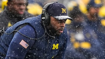 Michigan head coach Sherrone Moore watches a play against Ohio State during the second half at Michigan Stadium in Ann Arbor on Saturday, Nov. 29, 2025.