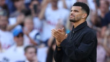 Dominic Solanke was unveiled at the Tottenham Hotspur Stadium before a friendly