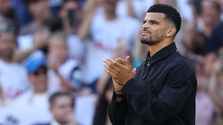 Dominic Solanke was unveiled at the Tottenham Hotspur Stadium before a friendly