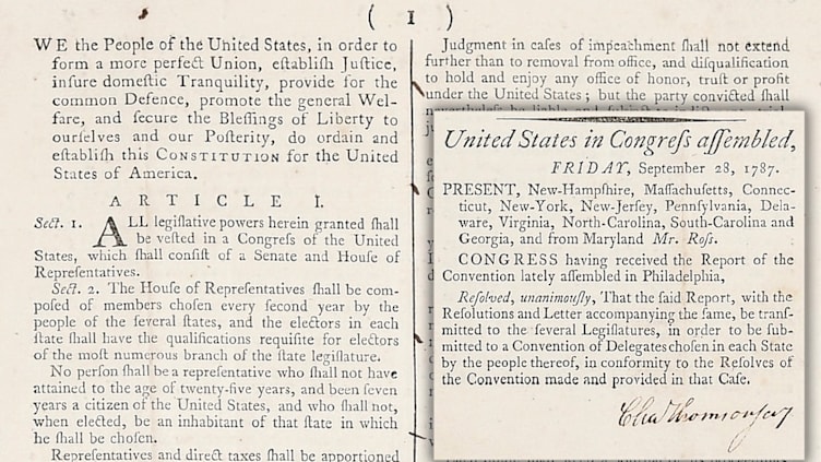 The signed archetype of the U.S. Constitution now up for auction.