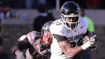 Colorado's Isaiah Augustave runs after a catch against Texas Tech in a Big 12 football game Saturday, Nov. 9, 2024, at Jones AT&T Stadium.