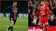 Achraf Hakimi et Trent Alexander-Arnold s'affrontent lors de PSG - Liverpool ce mercredi en Ligue des Champions. 