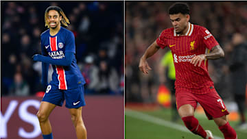 Bradley Barcola et Luis Diaz s'affrontent lors de PSG - Liverpool ce mercredi en Ligue des Champions. 