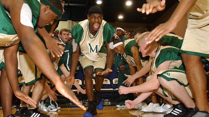 LeBron James (center) was already a household name as a high school basketball player at St. Vincent-St. Mary High School in Akron, Ohio. LeBron James (center) was already a household name as a high school basketball player at St. Vincent-St. Mary High School in Akron, Ohio.