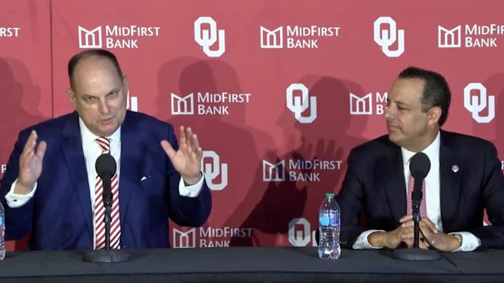 Oklahoma AD Joe Castiglione (left) and president Joe Harroz Oklahoma AD Joe Castiglione (left) and president Joe Harroz