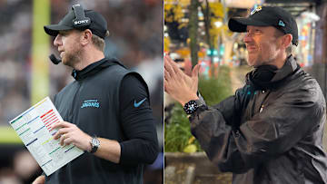 SI’s Greg Bishop (right) dressed up as his doppelgänger, Liam Coen (left), for Halloween.