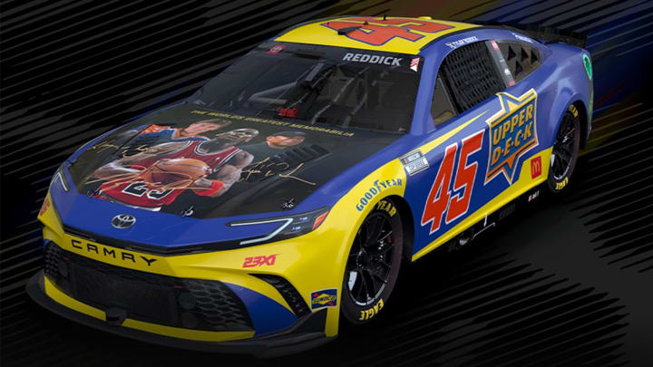 Tyler Reddick will pilot a special Upper Deck sponsored No. 45 car this weekend at Darlington, which will feature the likenesses of Michael Jordan, Wayne Gretzky and Tiger Woods.